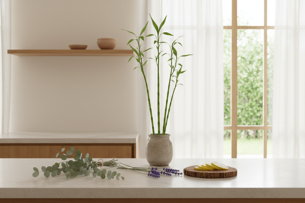 Natural botanicals with bamboo plant